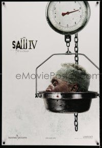 9c614 SAW IV int'l teaser 1sh '07 gross image of serial killer Tobin Bell's head in scale!