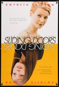 9c643 SLIDING DOORS teaser 1sh '98 Peter Howitt directed, pretty Gwyneth Paltrow!
