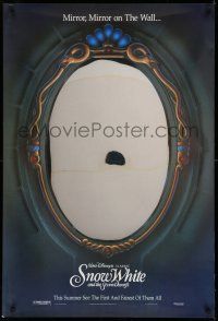 9c649 SNOW WHITE & THE SEVEN DWARFS foil teaser 1sh R93 Walt Disney, mirror, mirror on the wall!