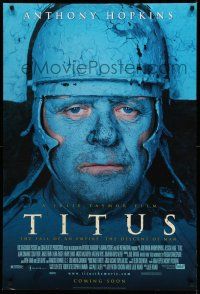 9c762 TITUS advance DS 1sh '99 wild image of blue Anthony Hopkins, Shakespeare!