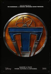 9c766 TOMORROWLAND teaser DS 1sh '15 Walt Disney, cool image of retro sci-fi logo!