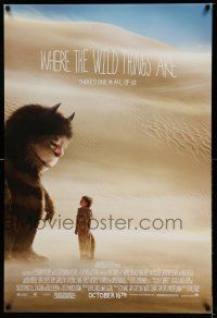 9c818 WHERE THE WILD THINGS ARE advance DS 1sh '09 Spike Jonze, cool image of monster & little boy!