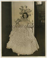 9d194 LORETTA YOUNG 11.25x14 still '51 in great evening gown for a gala dinner dance by Dallinger!