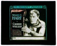9d049 BORDER WIRELESS glass slide '18 great close image of star & director William S Hart!