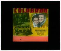 9d054 COLORADO glass slide '40 cowboy hero Roy Rogers, Gabby Hayes & pretty Pauline Moore!