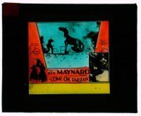 9d056 COME ON, TARZAN glass slide '32 great images of cowboy hero Ken Maynard & his Wonder Horse!