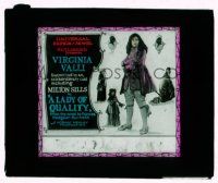 9d082 LADY OF QUALITY glass slide '24 pretty Virginia Valli in a story by Frances Hodgson Burnett!