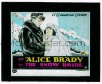 9d124 SNOW BRIDE glass slide '23 art of Alice Brady & Maurice Flynn in the mountains!