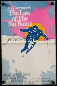9d531 LAST OF THE SKI BUMS pressbook '69 great image of man skiing down mountain on fresh powder!
