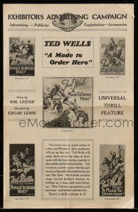 9d548 MADE TO ORDER HERO pressbook '27 cowboy hero Ted Wells & the Universal Ranch Riders!