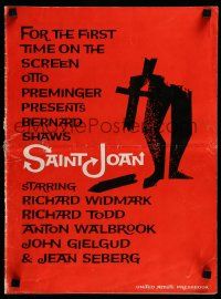 9d626 SAINT JOAN pressbook '57 Jean Seberg, Otto Preminger, tons of Saul Bass art throughout!