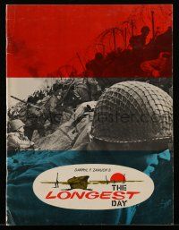 9d857 LONGEST DAY souvenir program book '62 World War II D-Day movie with 42 international stars!