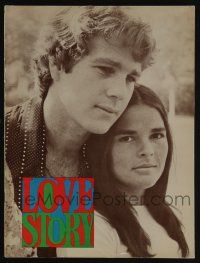 9d862 LOVE STORY souvenir program book '70 Ali MacGraw & Ryan O'Neal, classic romance!