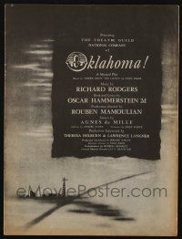 9d882 OKLAHOMA touring company stage play souvenir program book '51 Rogers & Hammerstein!