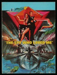 9d948 SPY WHO LOVED ME souvenir program book '77 art of Roger Moore as James Bond 007 by Bob Peak!