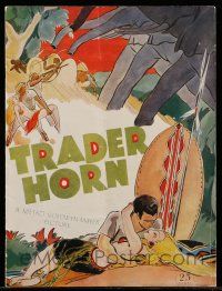 9d979 TRADER HORN souvenir program book '31 W.S. Van Dyke, art of big game hunters & elephants!