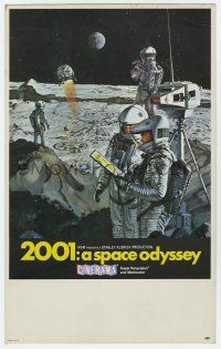 9d002 2001: A SPACE ODYSSEY Cinerama mini WC '68 Kubrick, art of astronauts on moon by Bob McCall!