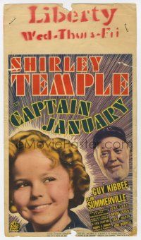 9d007 CAPTAIN JANUARY mini WC '36 headshot images of cutest sailor Shirley Temple & Guy Kibbee!