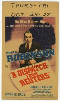 9d010 DISPATCH FROM REUTERS mini WC '40 Edward G. Robinson's shadow covers the entire world!