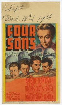 9d014 FOUR SONS mini WC '40 Don Ameche & his Czecho-German brothers & mom in World War II!