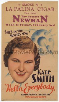 9d019 HELLO EVERYBODY mini WC '32 singer Kate Smith is in the movies now, written by Fanny Hurst!
