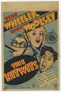 9d026 NITWITS mini WC '35 great art of Wheeler & Woolsey, pretty young Betty Grable shown!