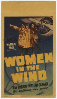 9d036 WOMEN IN THE WIND mini WC '39 Kay Francis & two other female pilots by plane propeller!