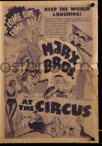 9d279 AT THE CIRCUS herald '39 wonderful artwork of the Marx Brothers by Al Hirschfeld!