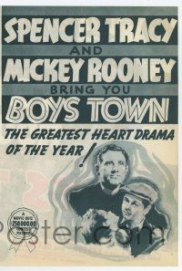 9d298 BOYS TOWN herald '38 Spencer Tracy as Father Flannagan, Mickey Rooney, juvenile classic!