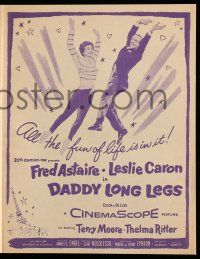 9d315 DADDY LONG LEGS herald '55 Fred Astaire, Leslie Caron, all the fun of life is in it!