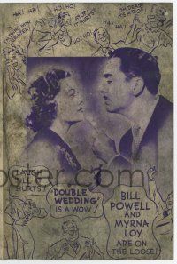 9d327 DOUBLE WEDDING herald '37 William Powell & Myrna Loy in the funniest romantic comedy!