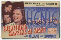 9d330 EVERYTHING HAPPENS AT NIGHT herald '39 Ray Milland, Sonja Henie, Robert Cummings