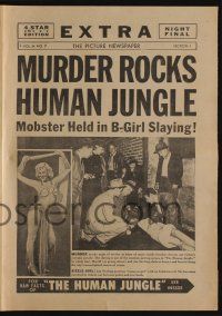 9d360 HUMAN JUNGLE herald '54 Gary Merrill, sexy Jan Sterling, murder rocks human jungle!