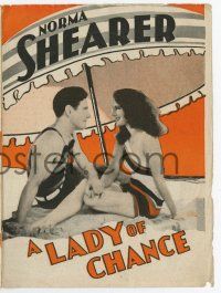 9d374 LADY OF CHANCE herald '28 con woman gambler Norma Shearer & con man Lowell Sherman!