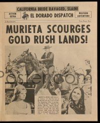 9d392 MURIETA herald '65 Jeffrey Hunter scourges gold rush lands, cool newspaper design!