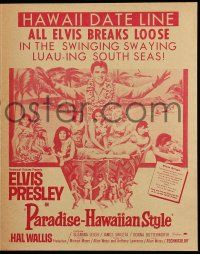 9d407 PARADISE - HAWAIIAN STYLE herald '66 Elvis in the swinging swaying luau-ing South Seas!