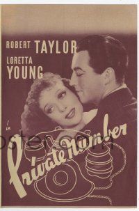 9d412 PRIVATE NUMBER herald '36 Loretta Young, Robert Taylor, Patsy Kelly, Basil Rathbone