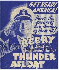 9d454 THUNDER AFLOAT herald '39 Navy sailor Wallace Beery, Chester Morris, Hell Diver thrills!