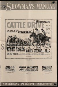 9d491 CATTLE DRIVE pressbook '51 cowboys Joel McCrea & Dean Stockwell in New Mexico!