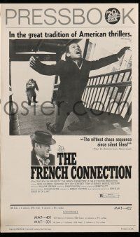 9d516 FRENCH CONNECTION pressbook '71 Gene Hackman in chase climax, directed by William Friedkin!