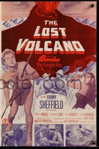 9d537 LOST VOLCANO pressbook '50 Johnny Sheffield as Bomba the Jungle Boy, art of eruption!