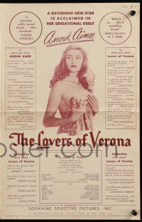 9d538 LOVERS OF VERONA pressbook '49 Andre Cayatte's Les Amants de Verone, Anouk Aimee