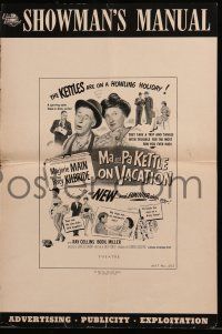 9d545 MA & PA KETTLE ON VACATION pressbook '53 wacky hillbillies Marjorie Main & Percy Kilbride!