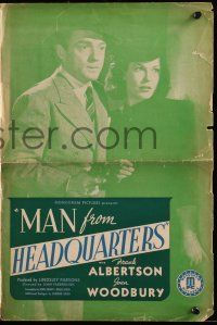 9d551 MAN FROM HEADQUARTERS pressbook '42 great images of Frank Albertson with gun & Joan Woodbury!