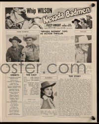 9d580 NEVADA BADMEN pressbook '51 cowboy hero Whip Wilson, Phyllis Coates, Fuzzy Knight