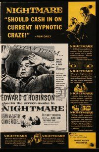9d582 NIGHTMARE pressbook '56 cool art of Edward G. Robinson, from the Cornel Woolrich novel!