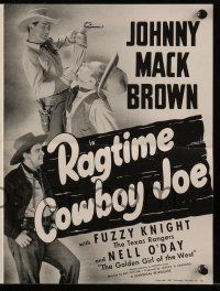 9d611 RAGTIME COWBOY JOE pressbook R47 Johnny Mack Brown, Fuzzy Knight & The Texas Rangers!