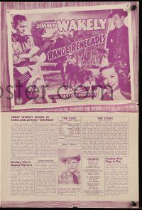 9d612 RANGE RENEGADES pressbook '48 singing cowboy Jimmy Wakely, Dub Cannonball Taylor, western!