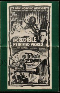 9d646 TEENAGE ZOMBIES/INCREDIBLE PETRIFIED WORLD pressbook '59 two horrific shockers!