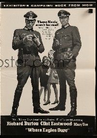 9d657 WHERE EAGLES DARE pressbook '68 great images of Clint Eastwood & Richard Burton as Nazis!